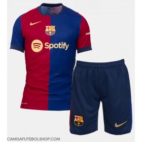 Camisa de time de futebol Barcelona Robert Lewandowski #9 Replicas 1º Equipamento Infantil 2024-25 Manga Curta (+ Calças curtas)